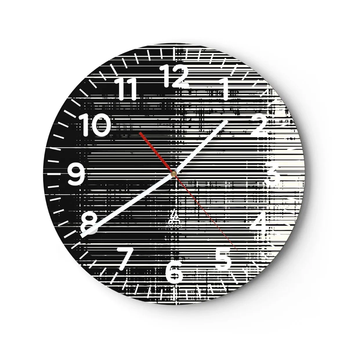 Wanduhr - Glasuhr - Wellen und Vibrationen - 30x30 cm