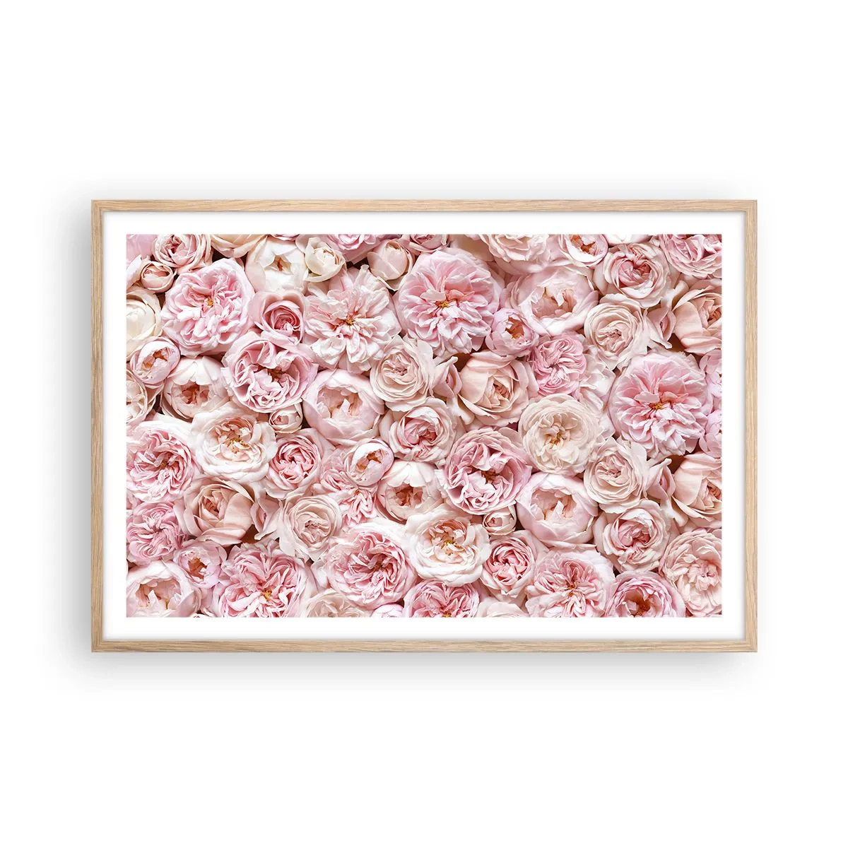 Poster in einem Rahmen aus heller Eiche - Auf Rosen gebettet - 91x61 cm