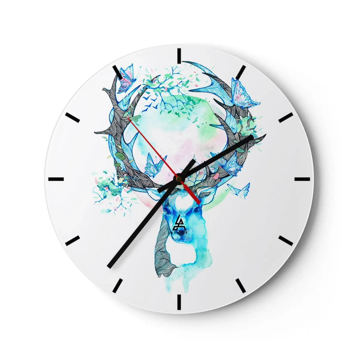 Wanduhr - Glasuhr - Die Kraft und Feinheit der Natur - 40x40 cm