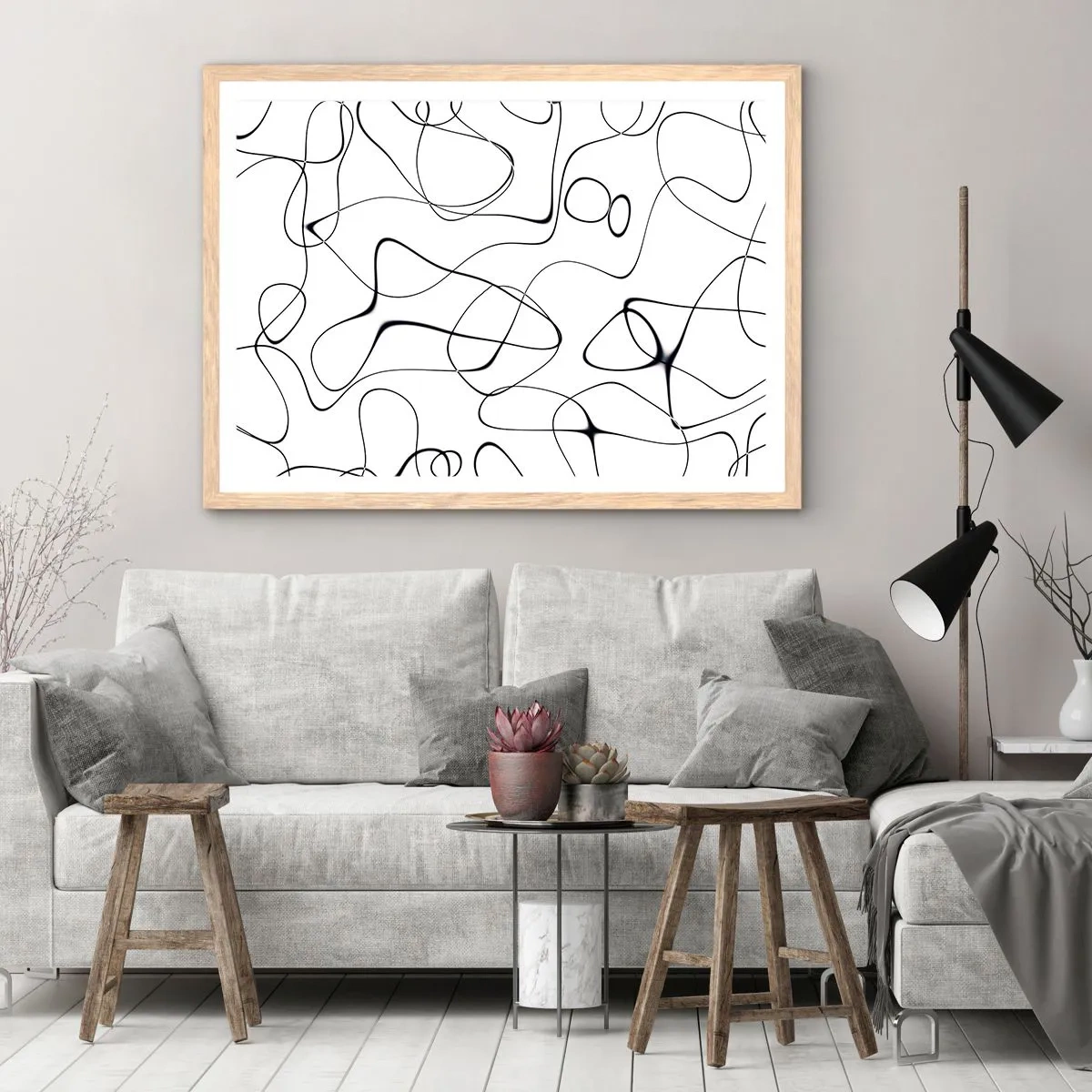 Poster in einem Rahmen aus heller Eiche - Lebenswege, Wechselfälle - 70x50 cm