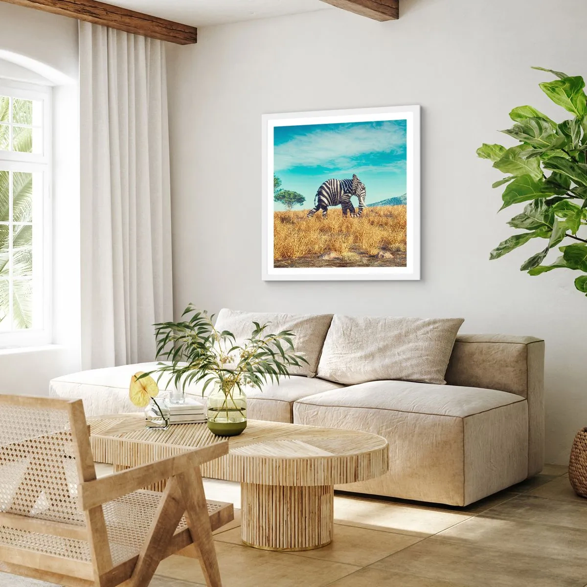 Poster in einem weißen Rahmen - Grau ist nicht mehr in Mode - 30x30 cm