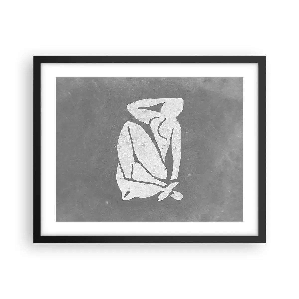 Poster in einem schwarzem Rahmen - In Gedanken versunken - 50x40 cm