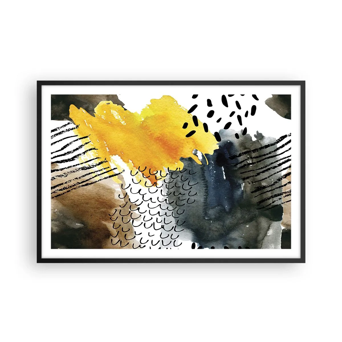 Poster in einem schwarzem Rahmen - Ein Treffen der Elemente der Natur - 91x61 cm