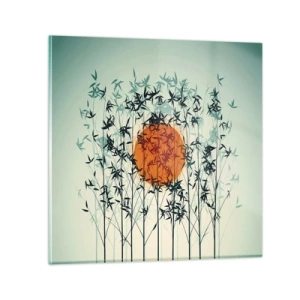 Glasbild - Bild auf glas - Japanische Sonne - 50x50 cm