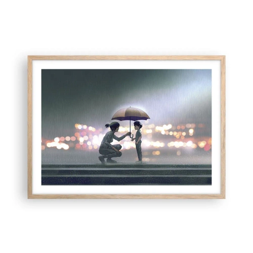 Poster in einem Rahmen aus heller Eiche - Und jetzt ist alles in Ordnung - 70x50 cm