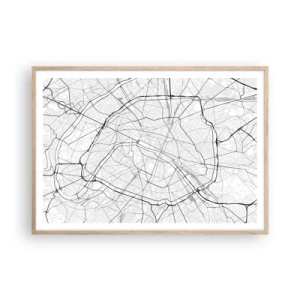 Poster in einem Rahmen aus heller Eiche - Pariser Blume - 100x70 cm