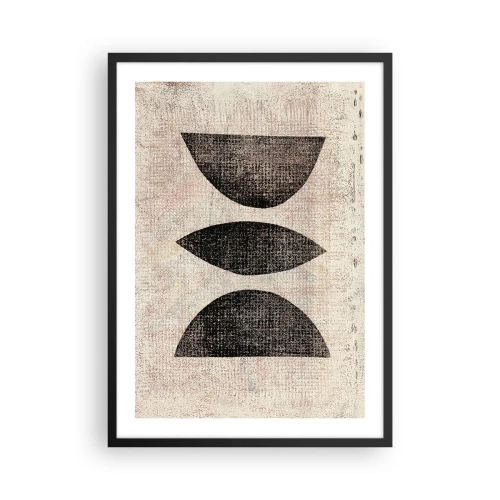 Poster in einem schwarzem Rahmen - Geometrische Abstraktion im Vintage-Stil - 50x70cm - Ethnische Abstraktion - Moderne Wanddekoration für Wohnzimmer und Schlafzimmer ARTTOR