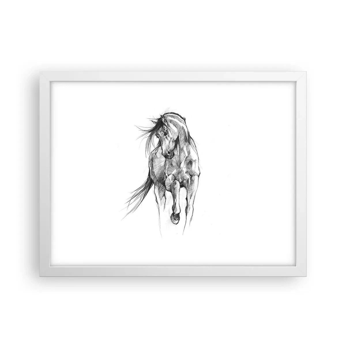 Poster in einem weißen Rahmen - Im anmutigen Trab - 40x30 cm