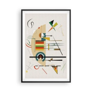 Poster in einem schwarzem Rahmen - Und die Welt lacht - 61x91 cm