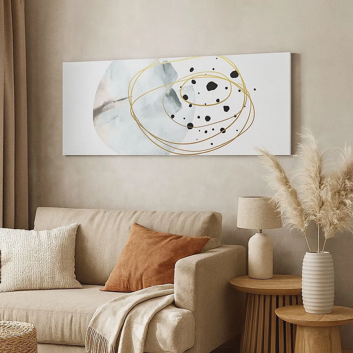 Bild auf Leinwand - Leinwandbild - Vom Weltraum umarmt - 100x40 cm