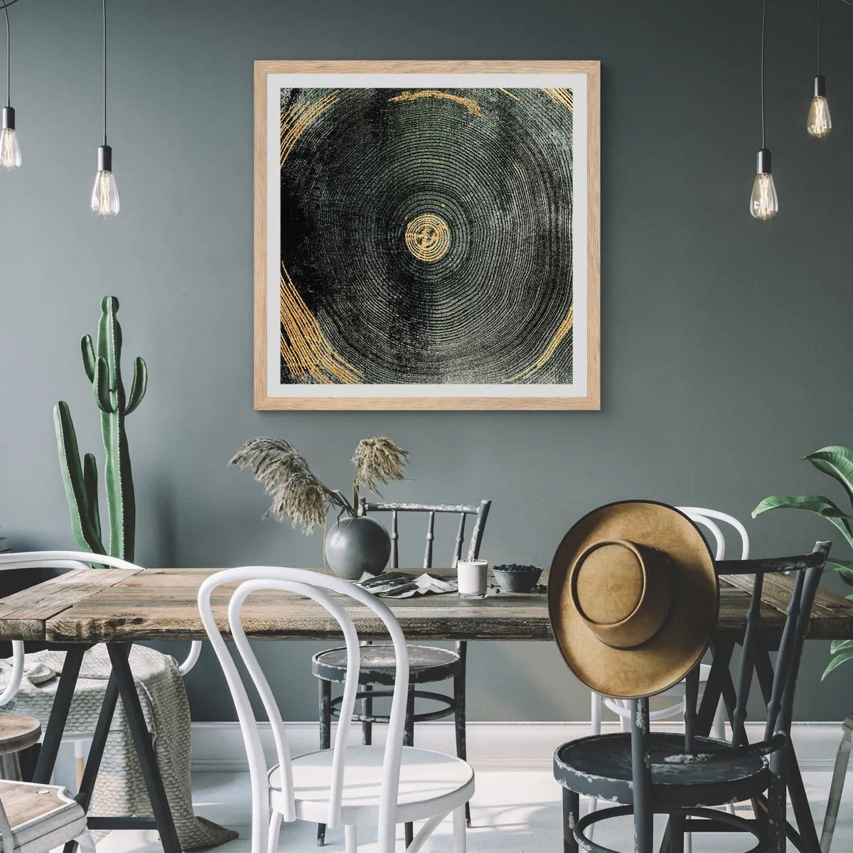 Poster in einem Rahmen aus heller Eiche - Veränderung und Beständigkeit - 60x60 cm