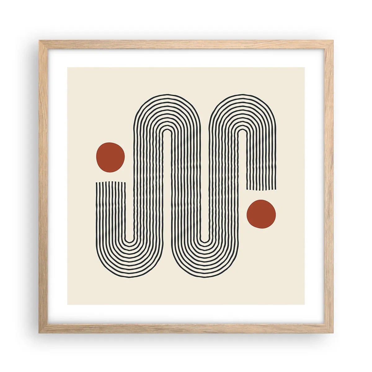 Poster in einem Rahmen aus heller Eiche - Vom Anfang bis zum Ende - 50x50 cm