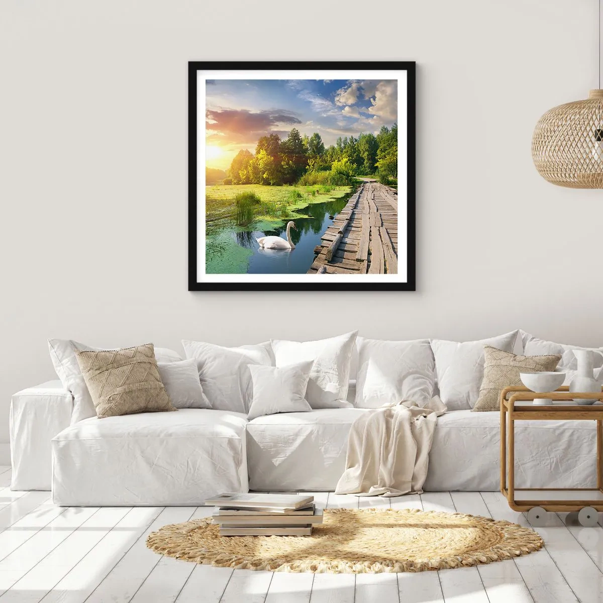Poster in einem schwarzem Rahmen - Sommer, Sommer überall - 60x60 cm