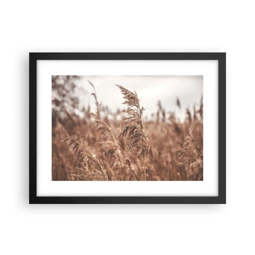 Poster in einem schwarzem Rahmen - Auf den Feldern ist es schon Herbst - 40x30 cm