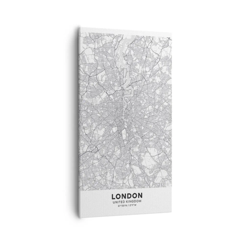 Bild auf Leinwand - Leinwandbild - Karte des Labyrinths von London - 55x100 cm