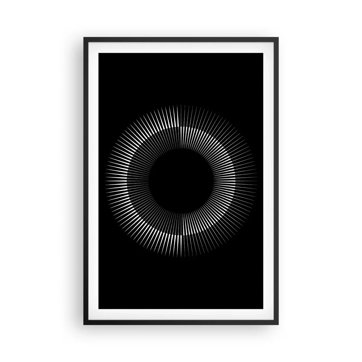Poster in einem schwarzem Rahmen - Schwarze Sonne - 61x91 cm