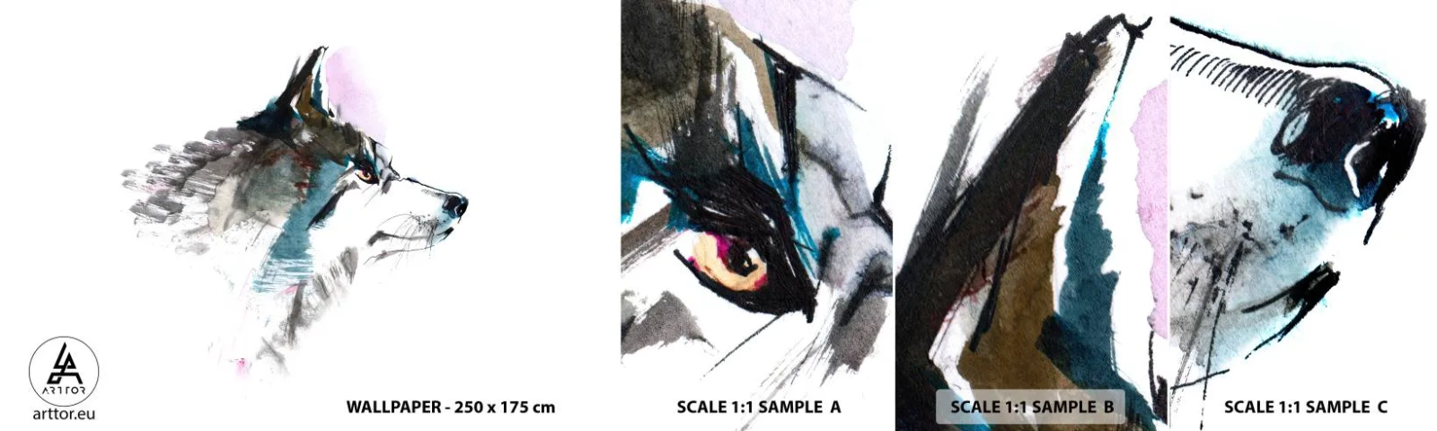 Fototapeten Muster Selbstklebend Deluxe Sticker - Vom Teufel sprechen - Abstraktion, Tiere, Hund - 100x30 cm