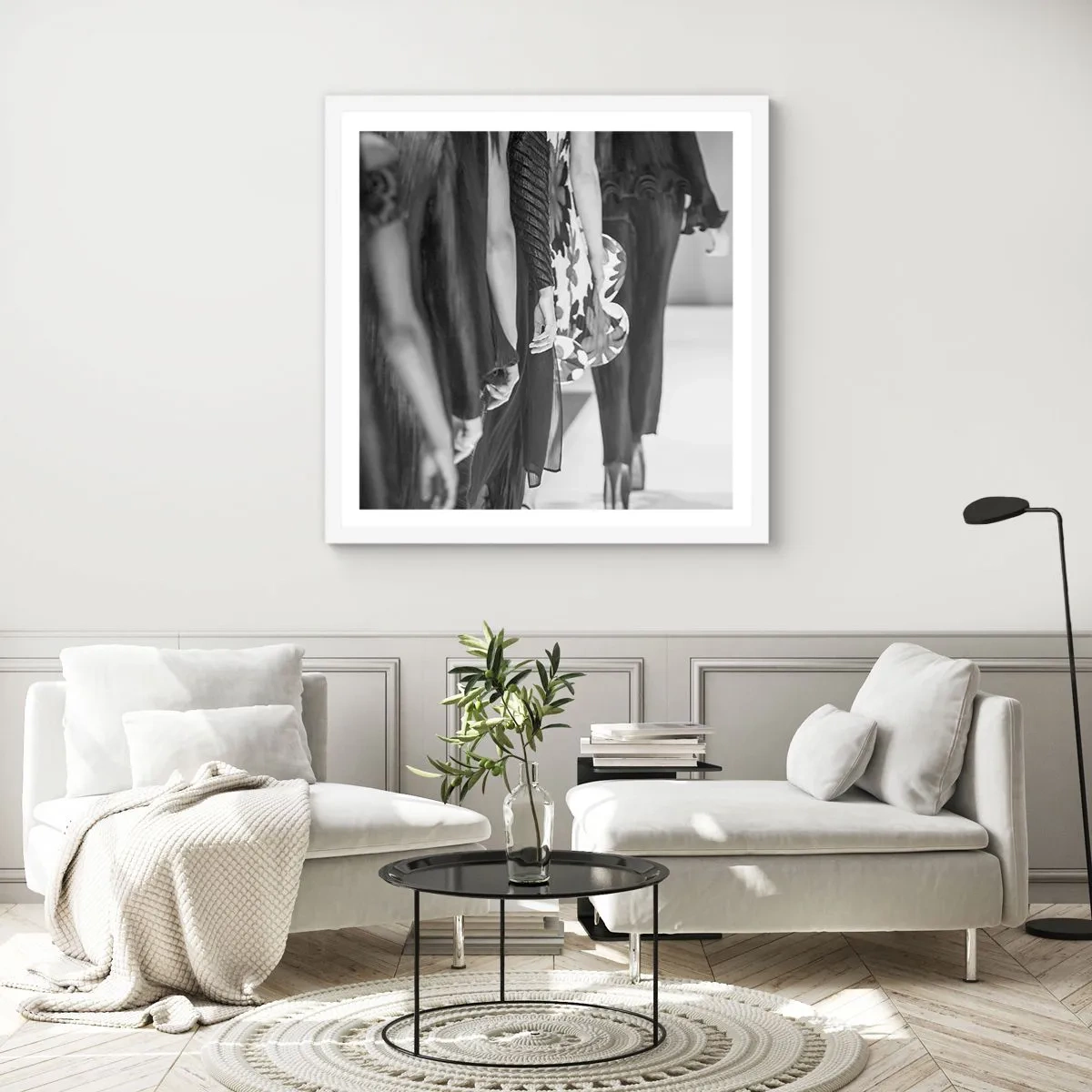 Poster in einem weißen Rahmen - Eine stilvolle Parade - 50x50 cm