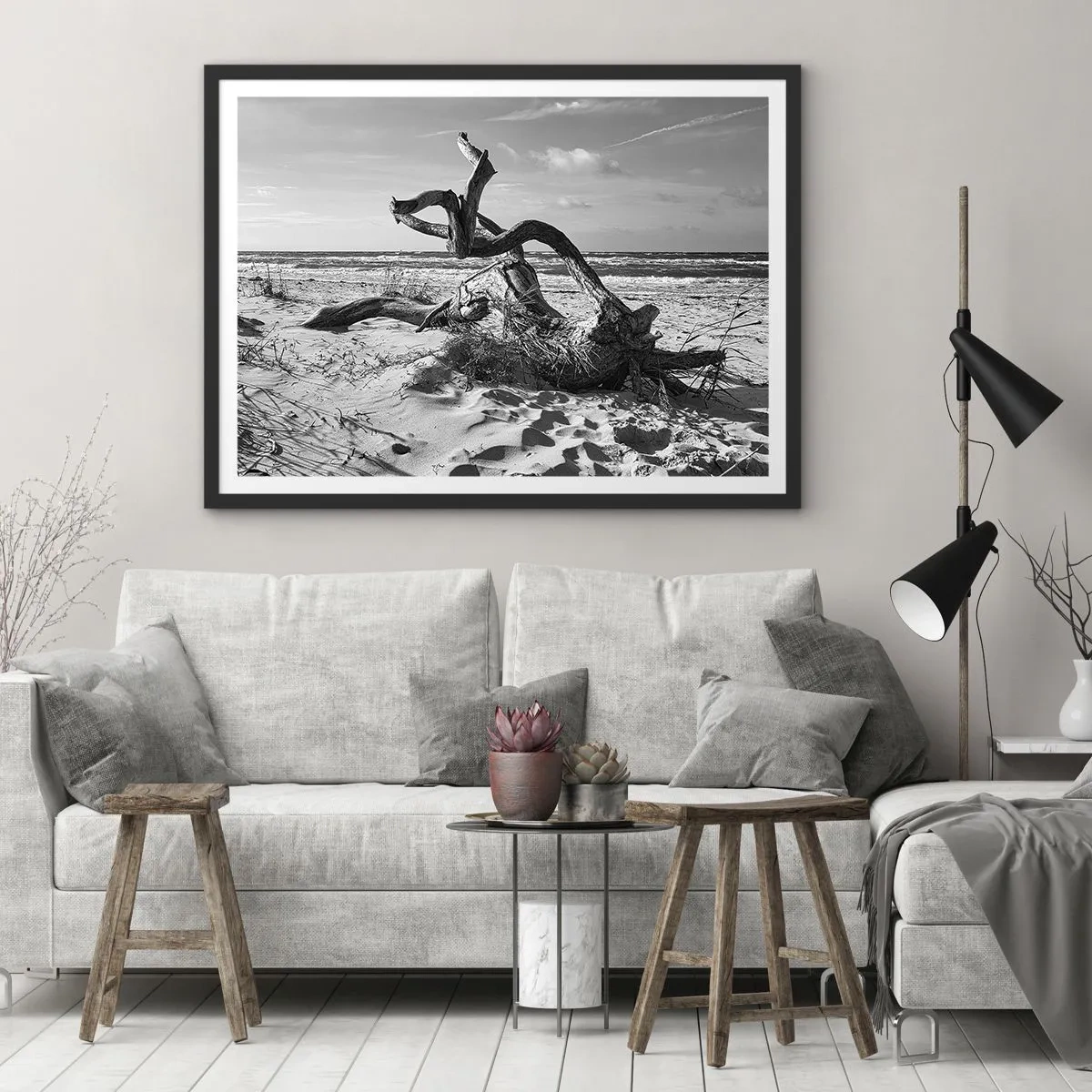 Poster in einem schwarzem Rahmen - Meeresskulptur - 40x30 cm