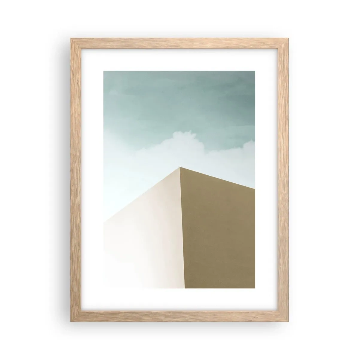 Poster in einem Rahmen aus heller Eiche - Geometrie des sonnigen Sommers - 30x40 cm