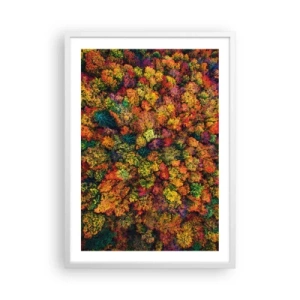 Poster in einem weißen Rahmen - Blumenstrauß aus Herbstbäumen - 50x70 cm