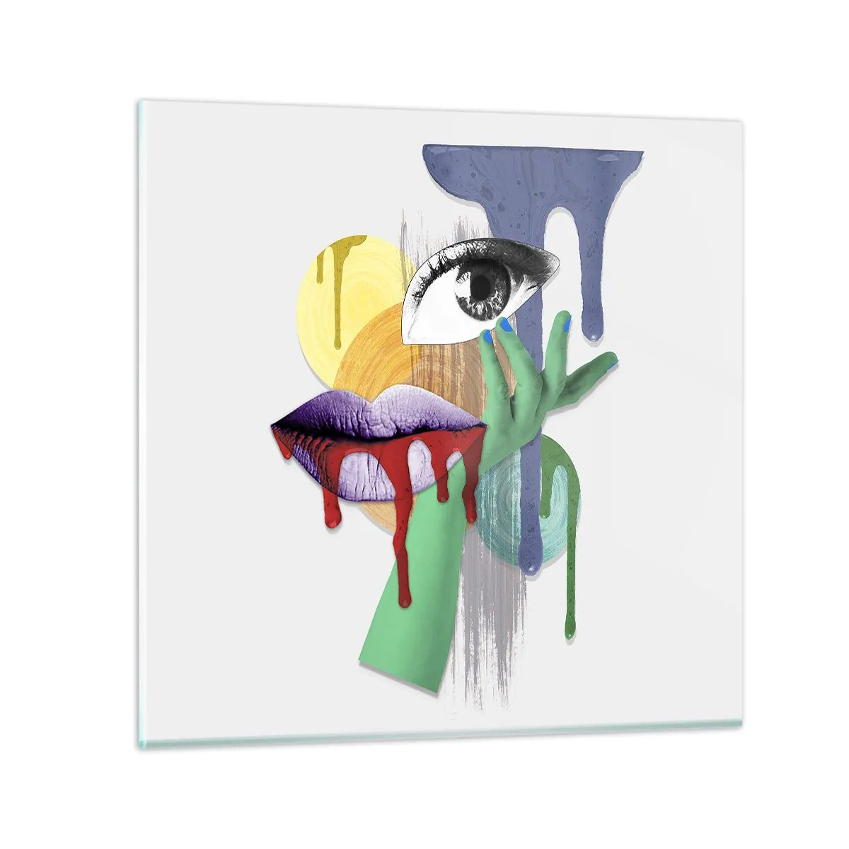 Glasbild - Bild auf glas - Ein dekonstruiertes Porträt - 70x70 cm