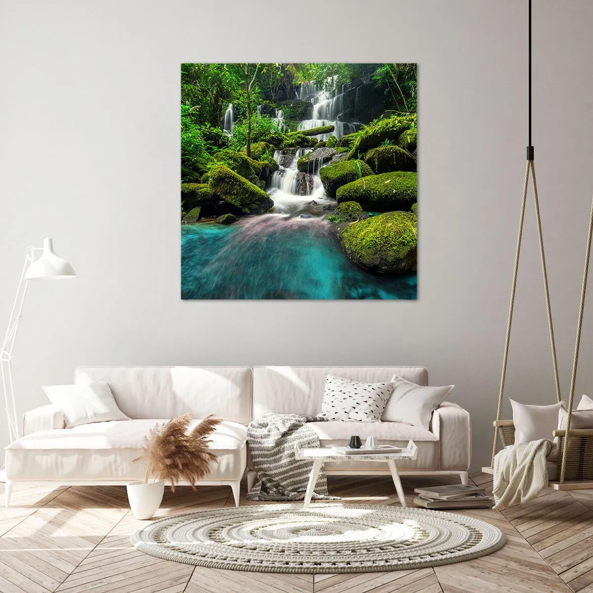 Bild auf Leinwand - Leinwandbild - Türkis, Saphire und flüssiges Silber - 70x70 cm