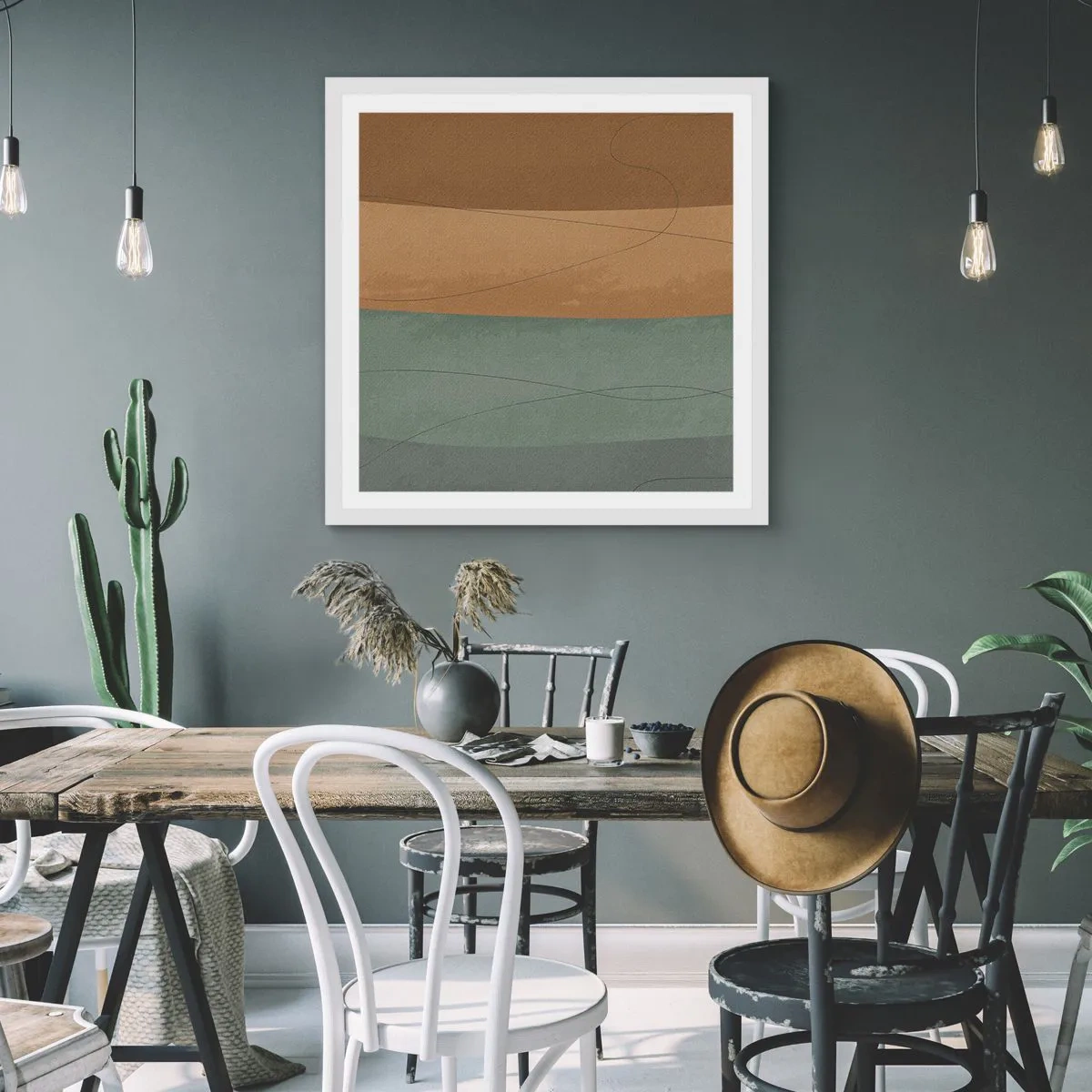 Poster in einem weißen Rahmen - Horizontale Komposition - 30x30 cm