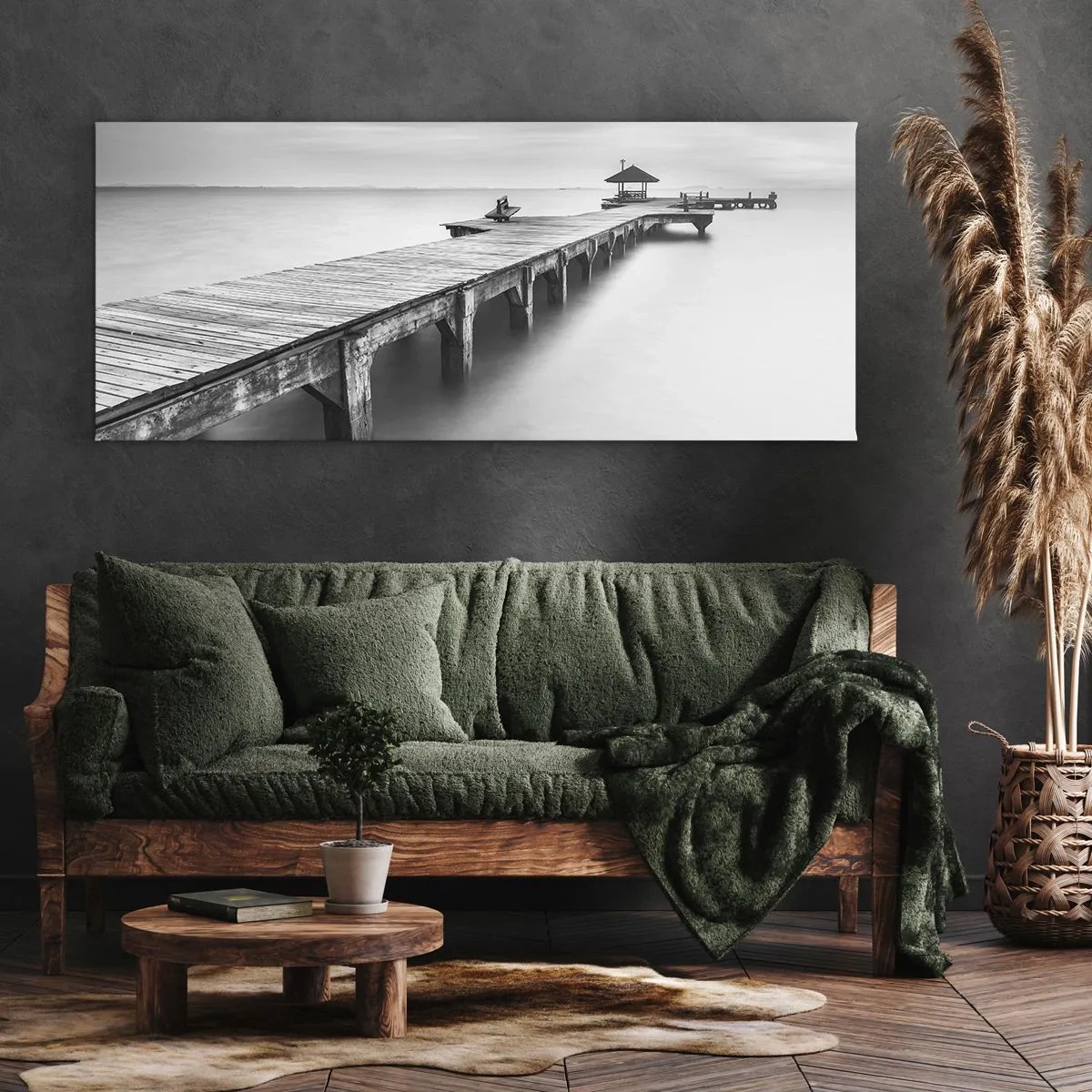 Bild auf Leinwand - Leinwandbild - In die Ferne - 100x40 cm