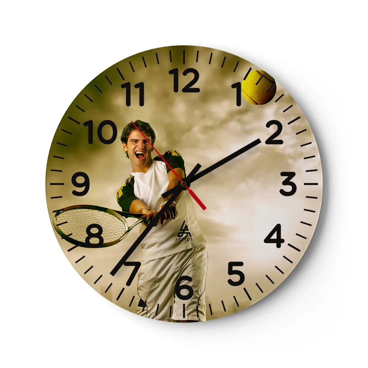 Wanduhr - Glasuhr - Energie und Freude - 40x40 cm