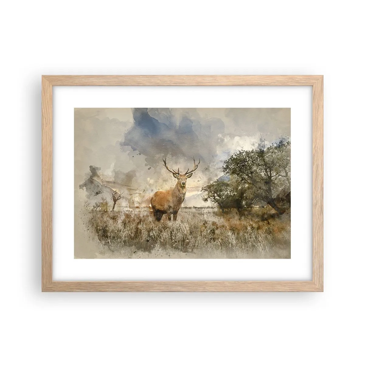 Poster in einem Rahmen aus heller Eiche - Würde – Stärke – Würde - 40x30 cm