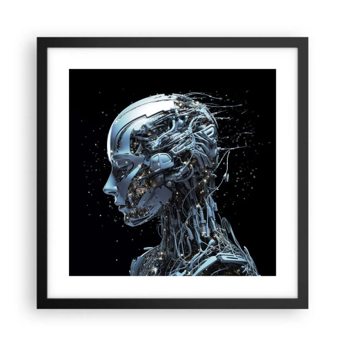 Poster in einem schwarzem Rahmen - Technologie ist eine Frau - 40x40 cm