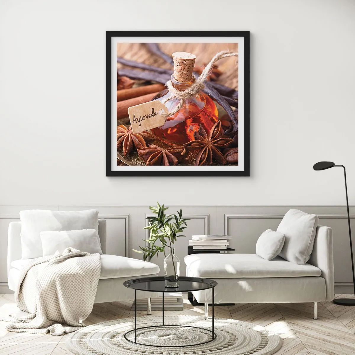 Poster in einem schwarzem Rahmen - Zur Einheit von Körper und Geist - 60x60 cm