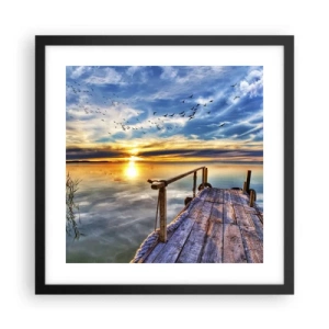 Poster in einem schwarzem Rahmen - Der Wind geht zur Ruhe - 40x40 cm