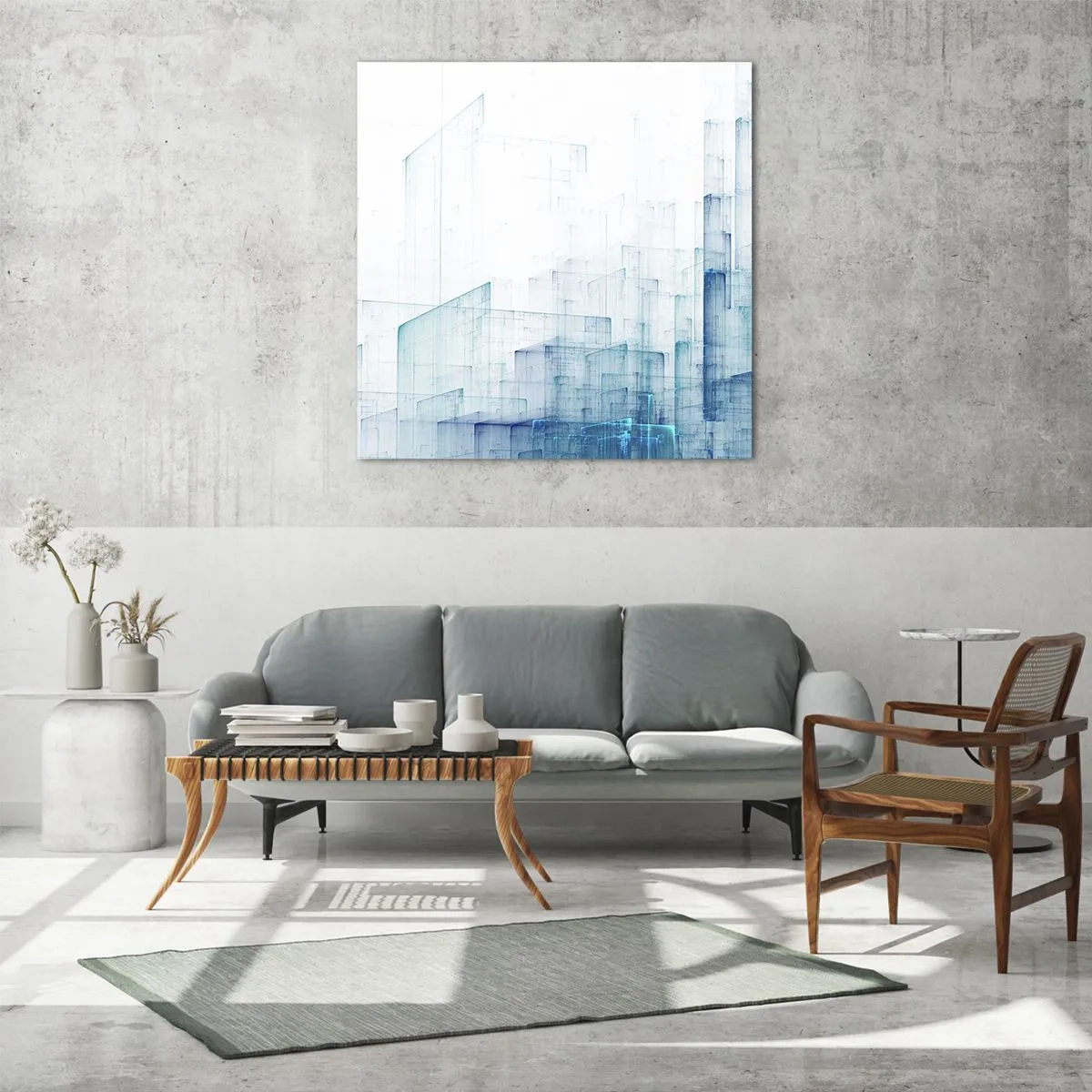 Glasbild - Bild auf glas - Wie der Raum wgeschaffen urde - 60x60 cm