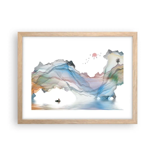 Poster in einem Rahmen aus heller Eiche - Zu den Kristallbergen - 40x30 cm