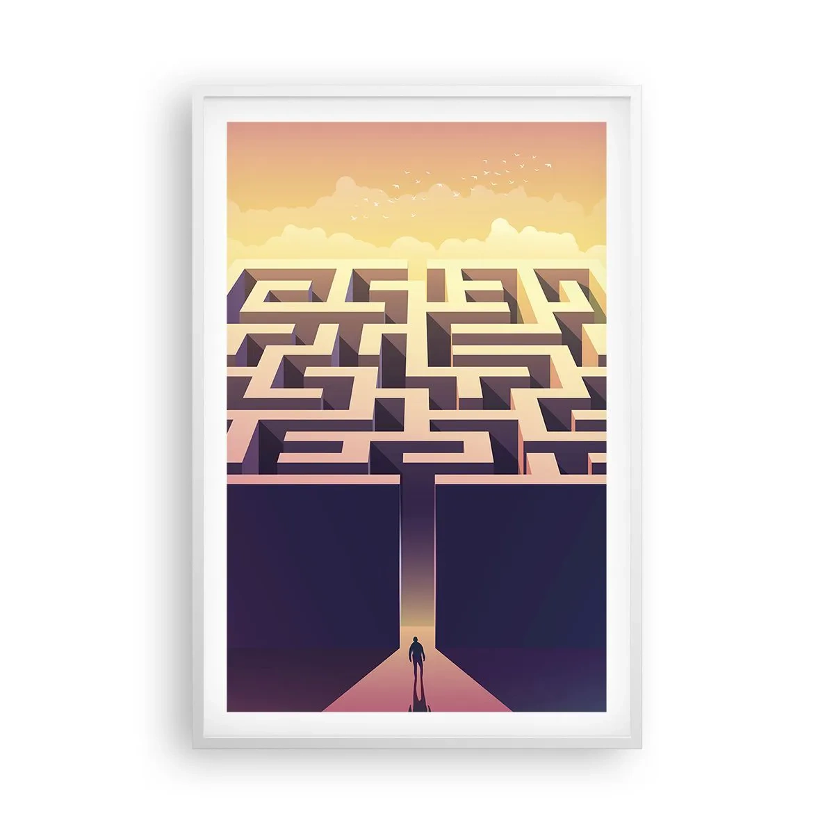 Poster in einem weißen Rahmen - Entscheidungszeit - 61x91 cm