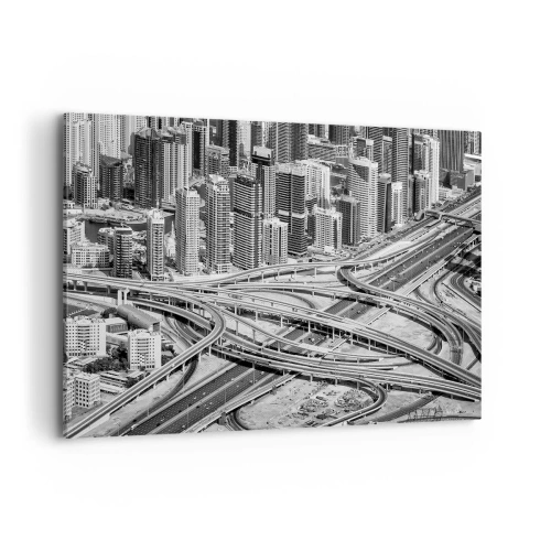 Bild auf Leinwand - Leinwandbild - Dubai aus der Vogelperspektive - 120x80cm - Dubai - die unmögliche Stadt - Moderne Wanddekoration für Wohnzimmer und Schlafzimmer ARTTOR
