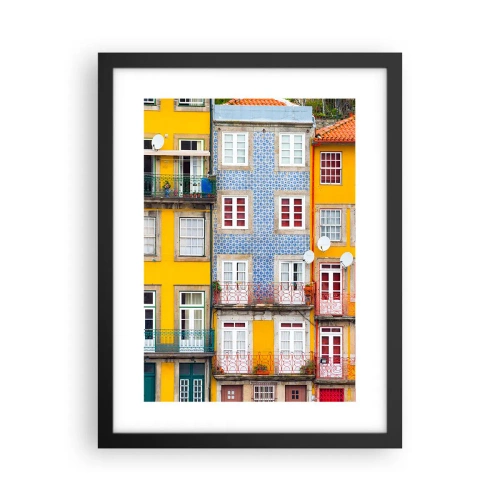 Poster in einem schwarzem Rahmen - Farben der Altstadt - 30x40 cm