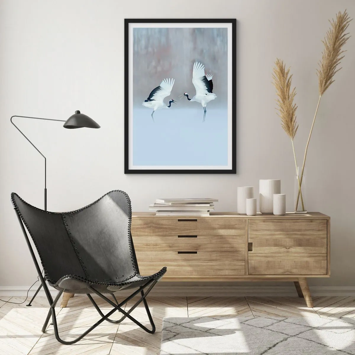 Poster in einem schwarzem Rahmen - Tanz im Nebel - 61x91 cm