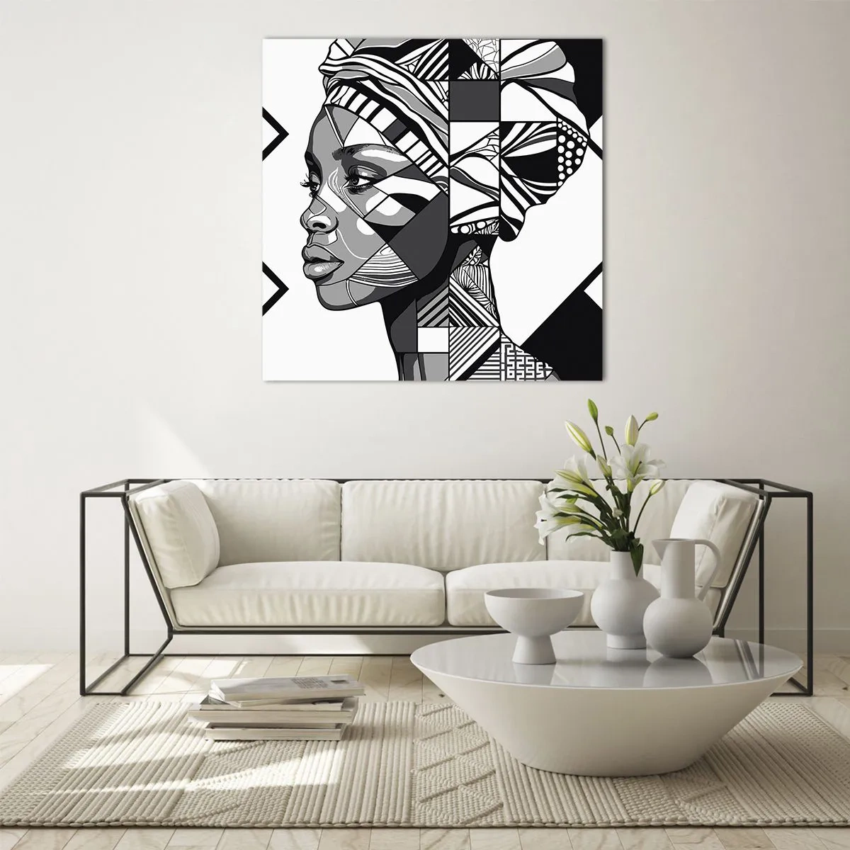 Glasbild - Bild auf glas - Ethnisches Porträt - 60x60 cm