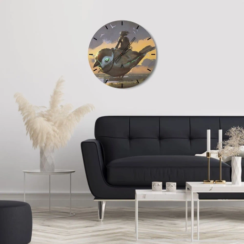 Wanduhr - Glasuhr - Ein Stopp auf einer fantastischen Reise - 40x40 cm