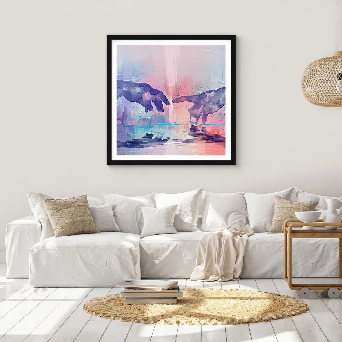 Poster in einem schwarzem Rahmen - Göttlicher Funke des Lebens - 30x30 cm