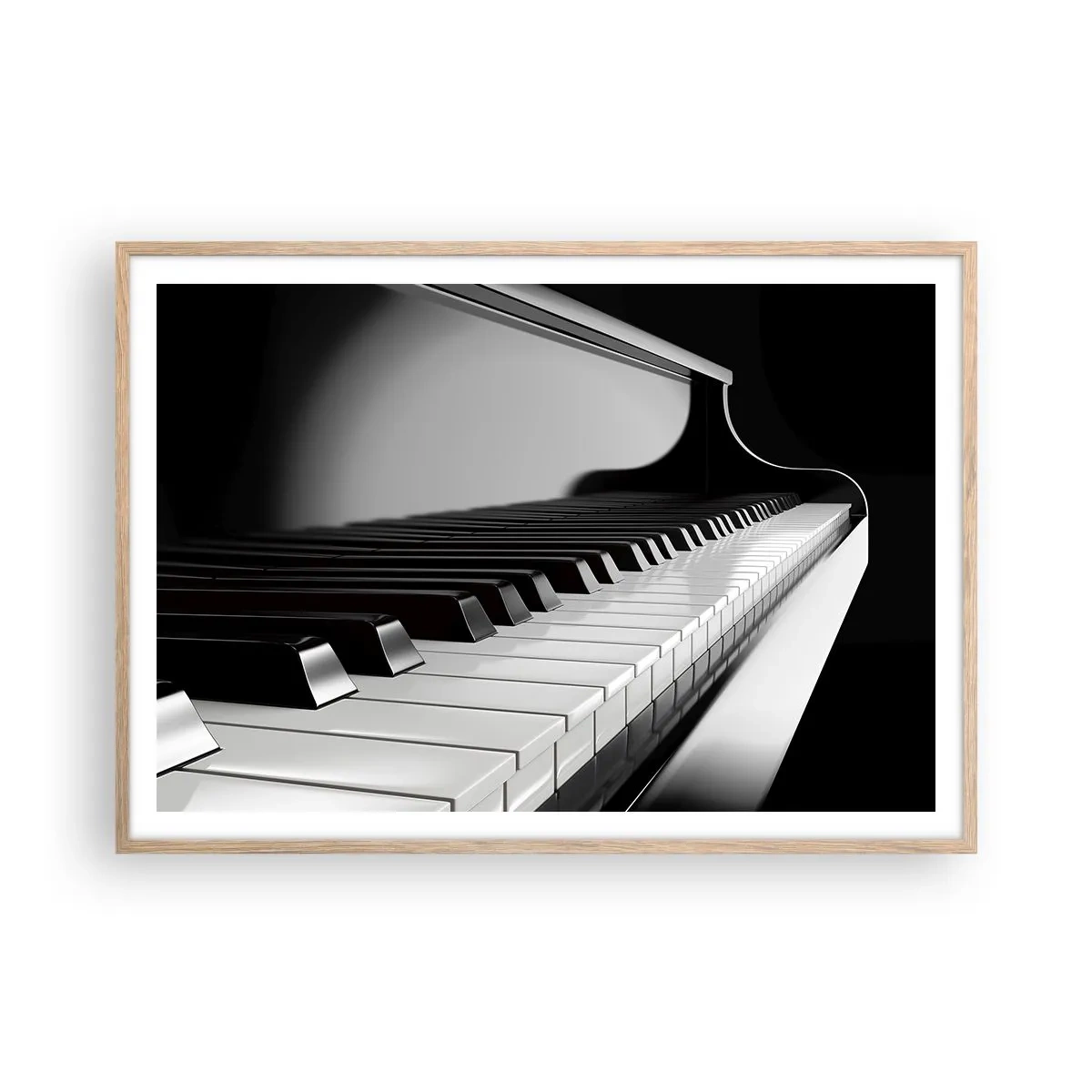 Poster in einem Rahmen aus heller Eiche - Harmonie von Formen und Farben - 100x70 cm