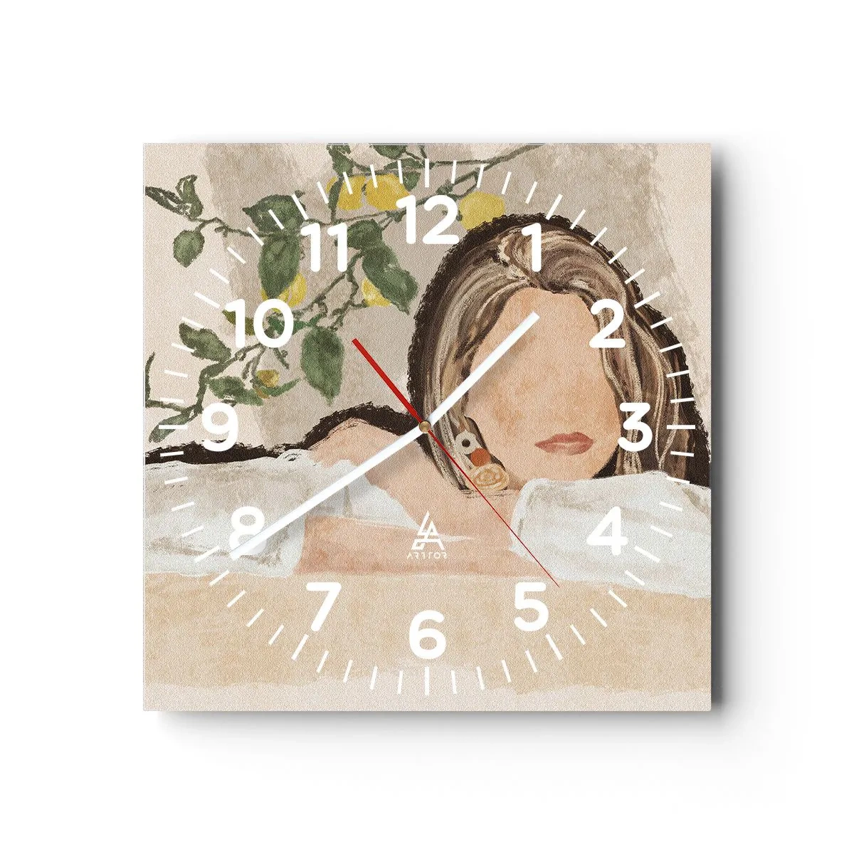 Wanduhr - Glasuhr - Südländische Schönheit - 30x30 cm