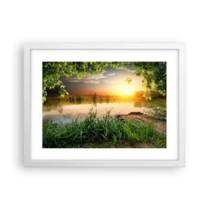 Poster in einem weißen Rahmen - Landschaft in einem grünen Rahmen - 40x30 cm