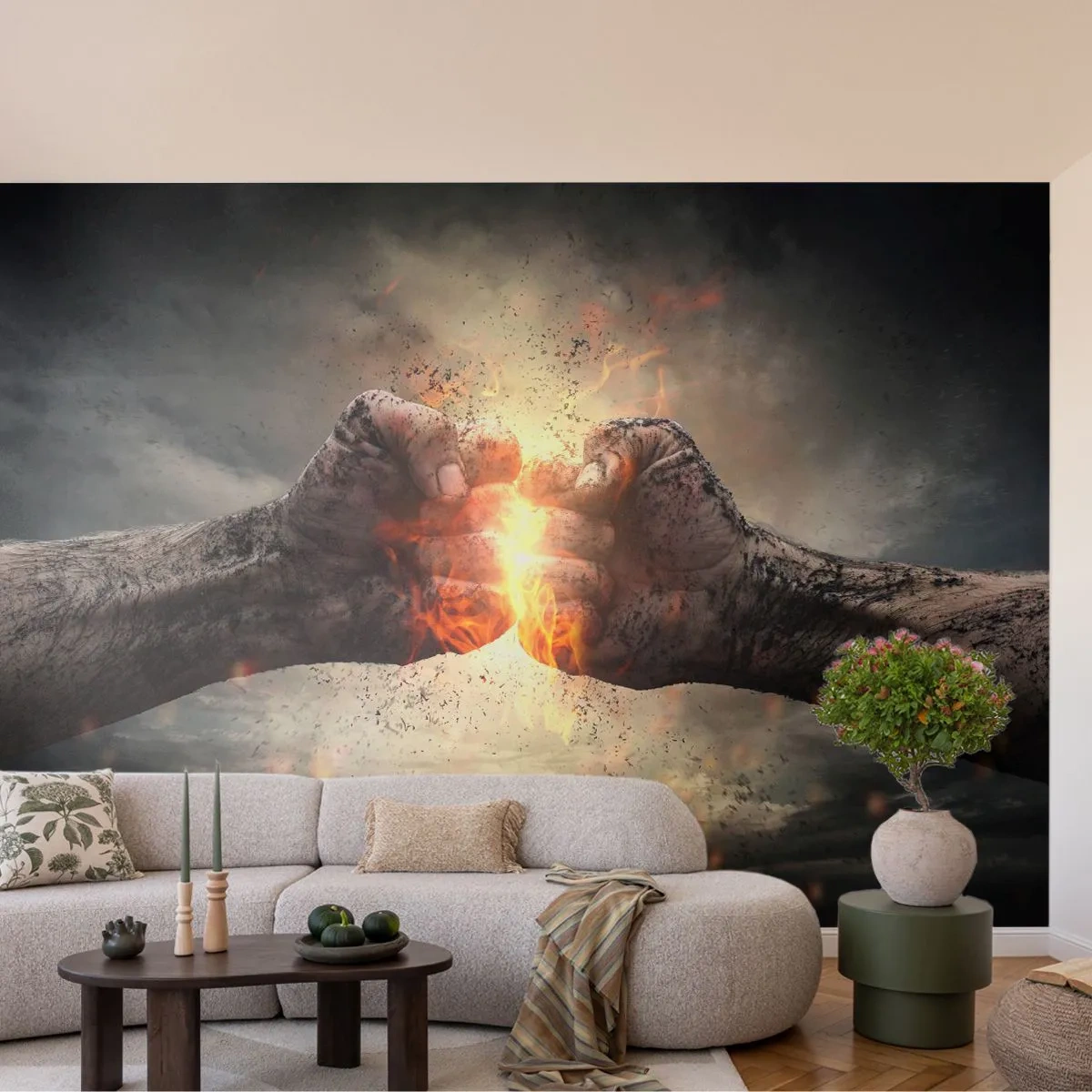 Fototapete Standard Eco - Steh auf für einen Kampf - Abstraktion, Geballte Hand, Gewalt - 200x140 cm
