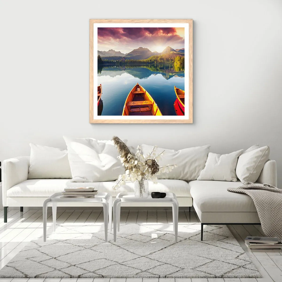 Poster in einem Rahmen aus heller Eiche - Nichts gegen die Natur - 30x30 cm