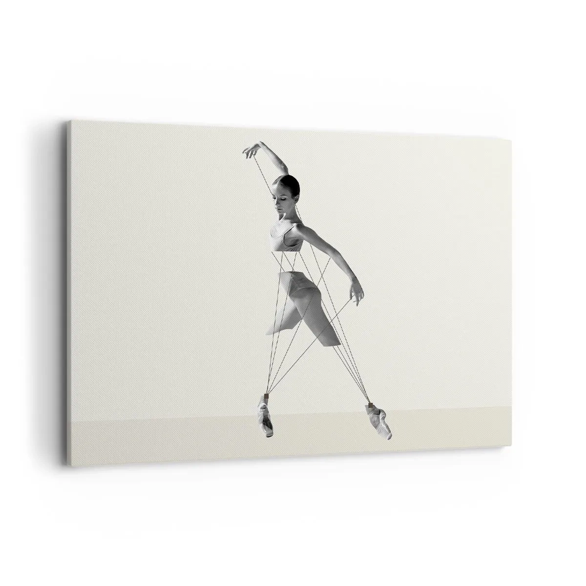Bild auf Leinwand - Leinwandbild - Ballerina in geometrischer Interpretation mit Linien - 100x70cm - Im Theater der Welt - Moderne Wanddekoration für Wohnzimmer und Schlafzimmer ARTTOR
