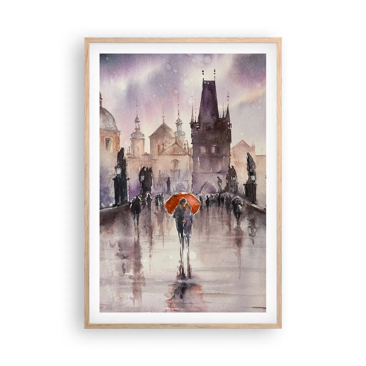 Poster in einem Rahmen aus heller Eiche - Leute verändern sich nicht - 61x91 cm